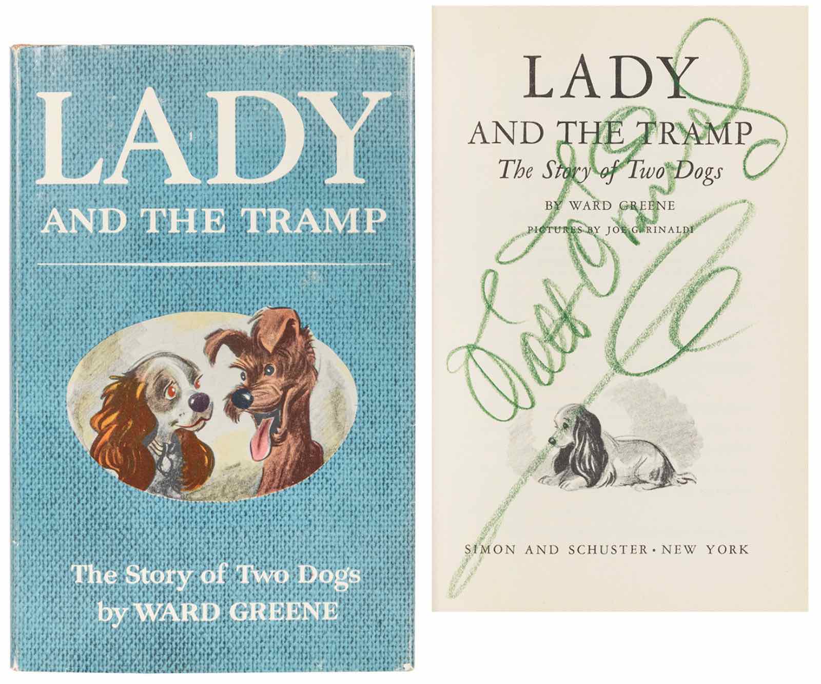 First edition of Ward Greene's (1892–1956) Lady And The Tramp, estimated at $5,000-8,000