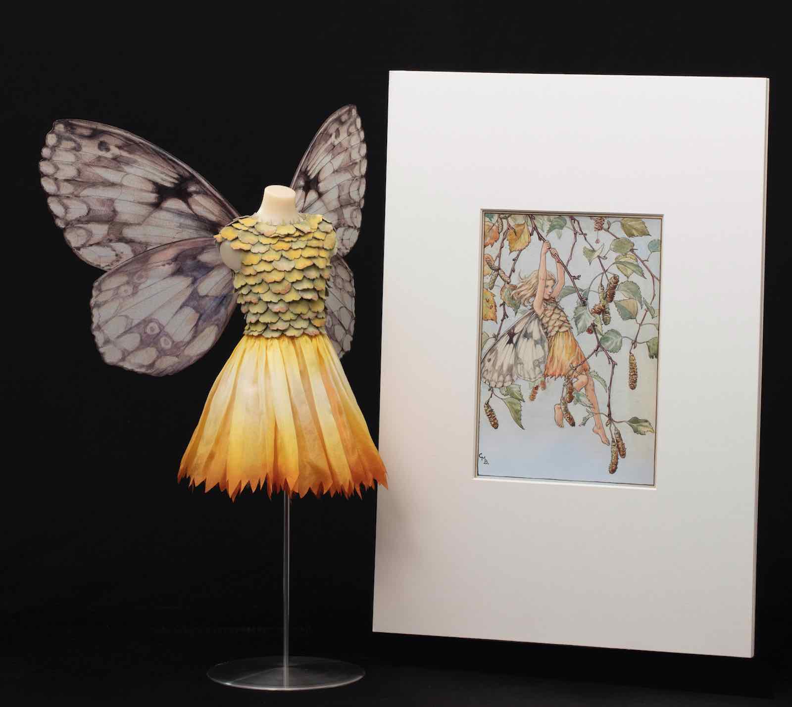 The Silver Birch Fairy from Flower Fairies of the Trees. Costume specially created in quarter scale by Vin Burnham for Frederick Warne &amp; Co. Ltd.