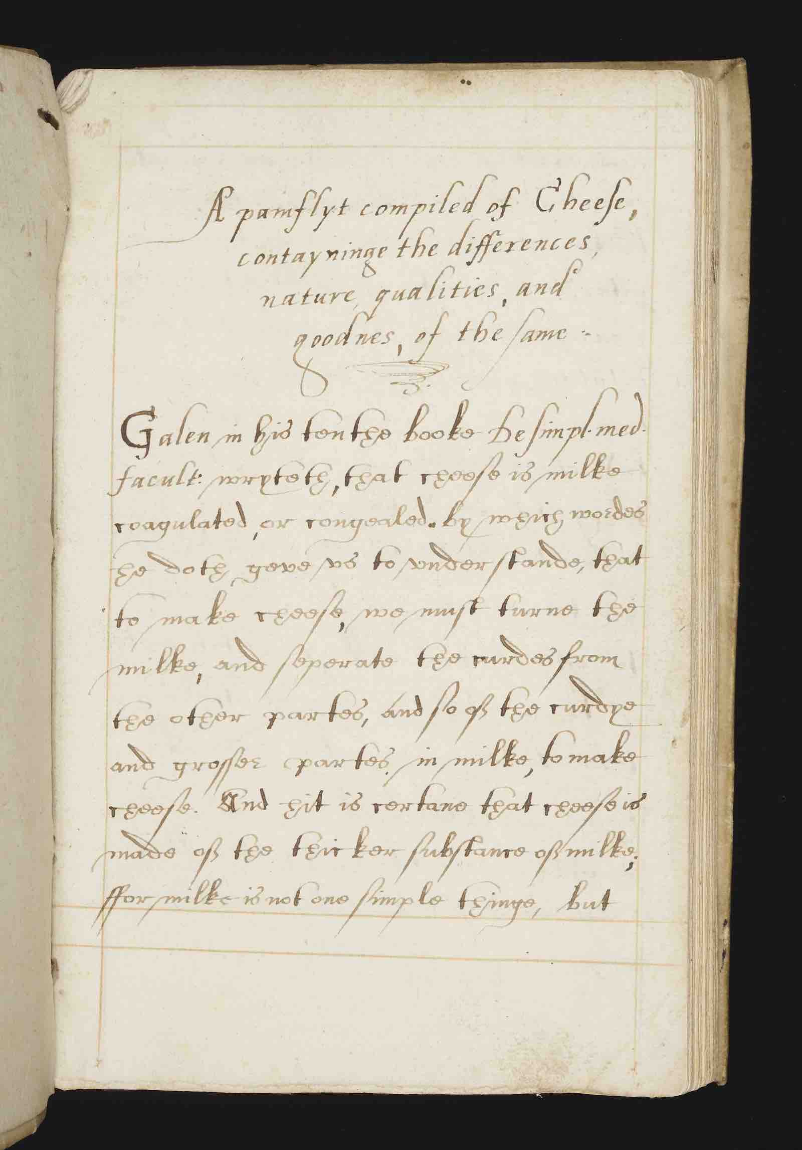 Introductory page of A pamflyt compiled of Cheese