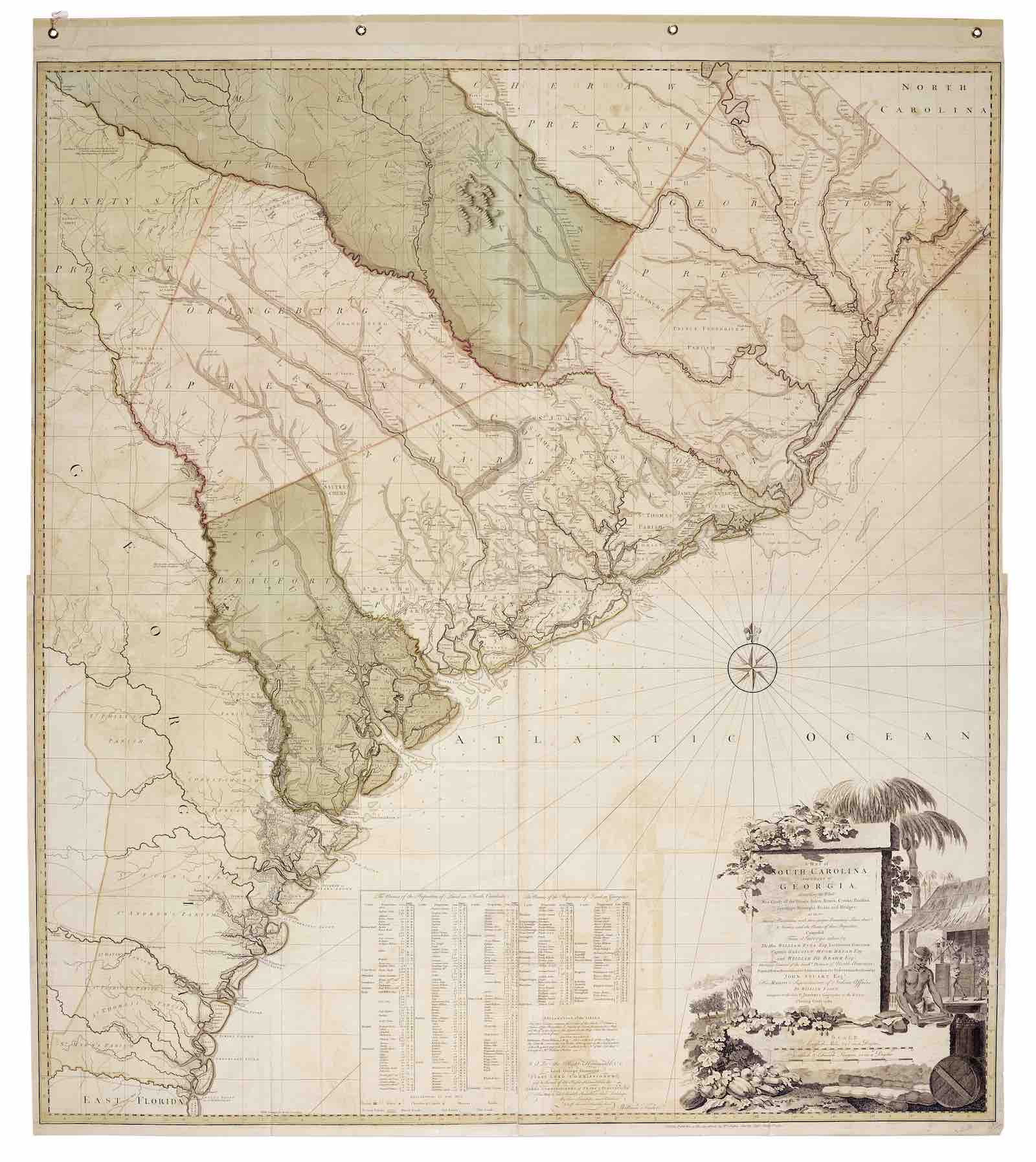 William Faden  A MAP OF SOUTH CAROLINA AND PARTS OF GEORGIA, 1780 Estimate: $20,000-30,000