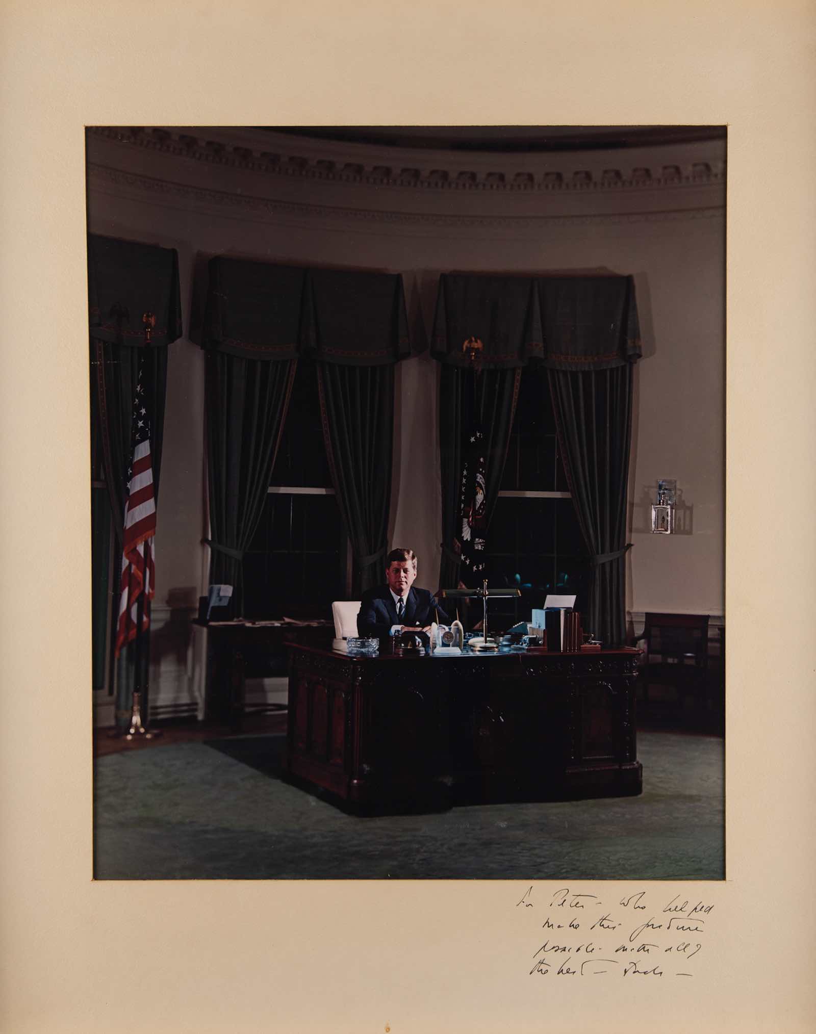 John F. Kennedy Oversized Signed Photograph to Peter Lawford: "Who helped make this picture possible"