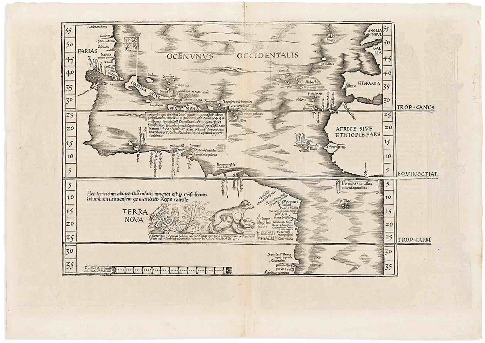 Laurent Fries, after Martin Waldseemuller, Oceani Ocidentalis seu Terre Nove Tabula