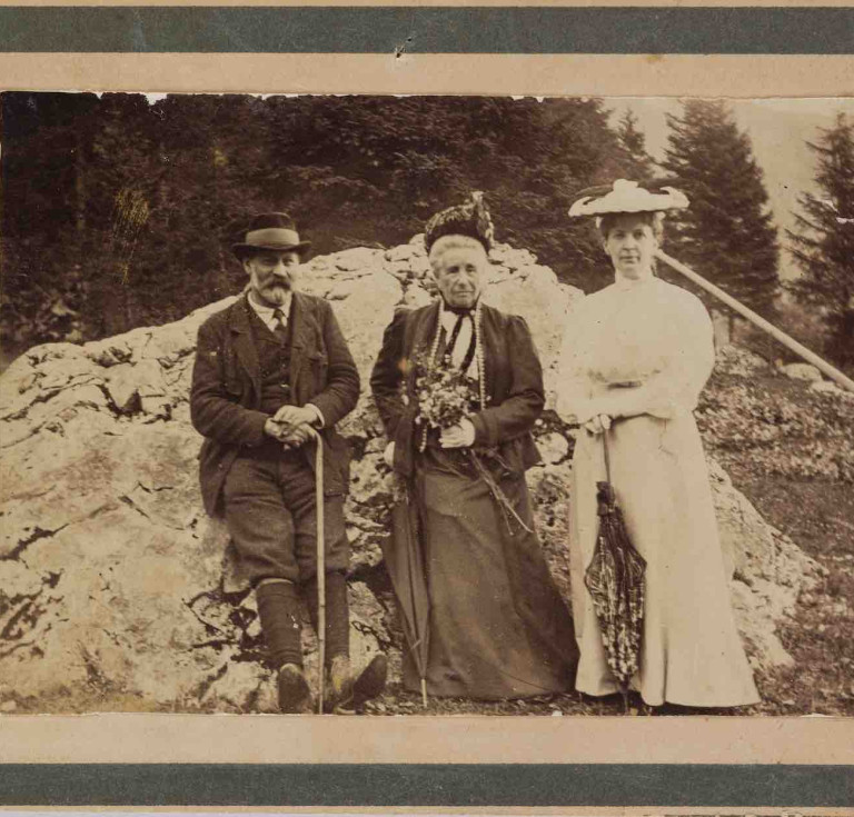Photograph of Martha, Amalia and Sigmund Freud on holiday at Altaussee, Austria. 1905. Photographer unknown.