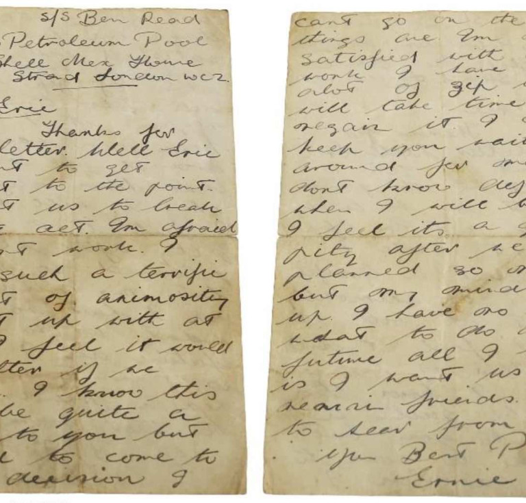 The Ernie Wise letter to Morecambe, sold for £3,200