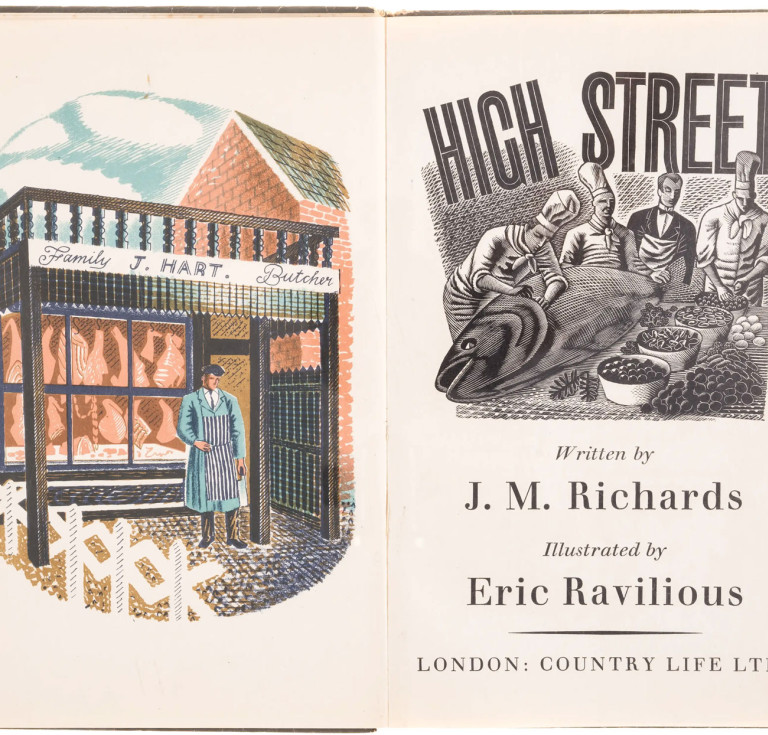 Title page and frontispiece of J.M. Richards' "High Street".