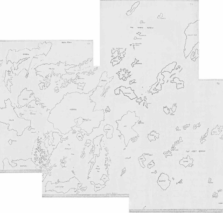 Central and Western Earthsea, for A Wizard of Earthsea, c.1967. Ink on paper.