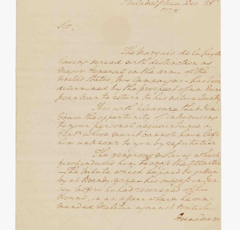 The Washington letter to Franklin